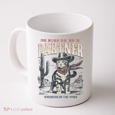 Meowdy Partner Cowboy Cat Vintage Coffee Mug