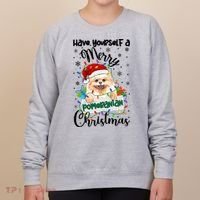 Merry Pomeranian Christmas Pomeranian Xmas Party Meaningful Gift Women's Sweatshirt thumb 0