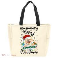Merry Pomeranian Christmas Pomeranian Xmas Party Meaningful Gift Tote Bag thumb 0