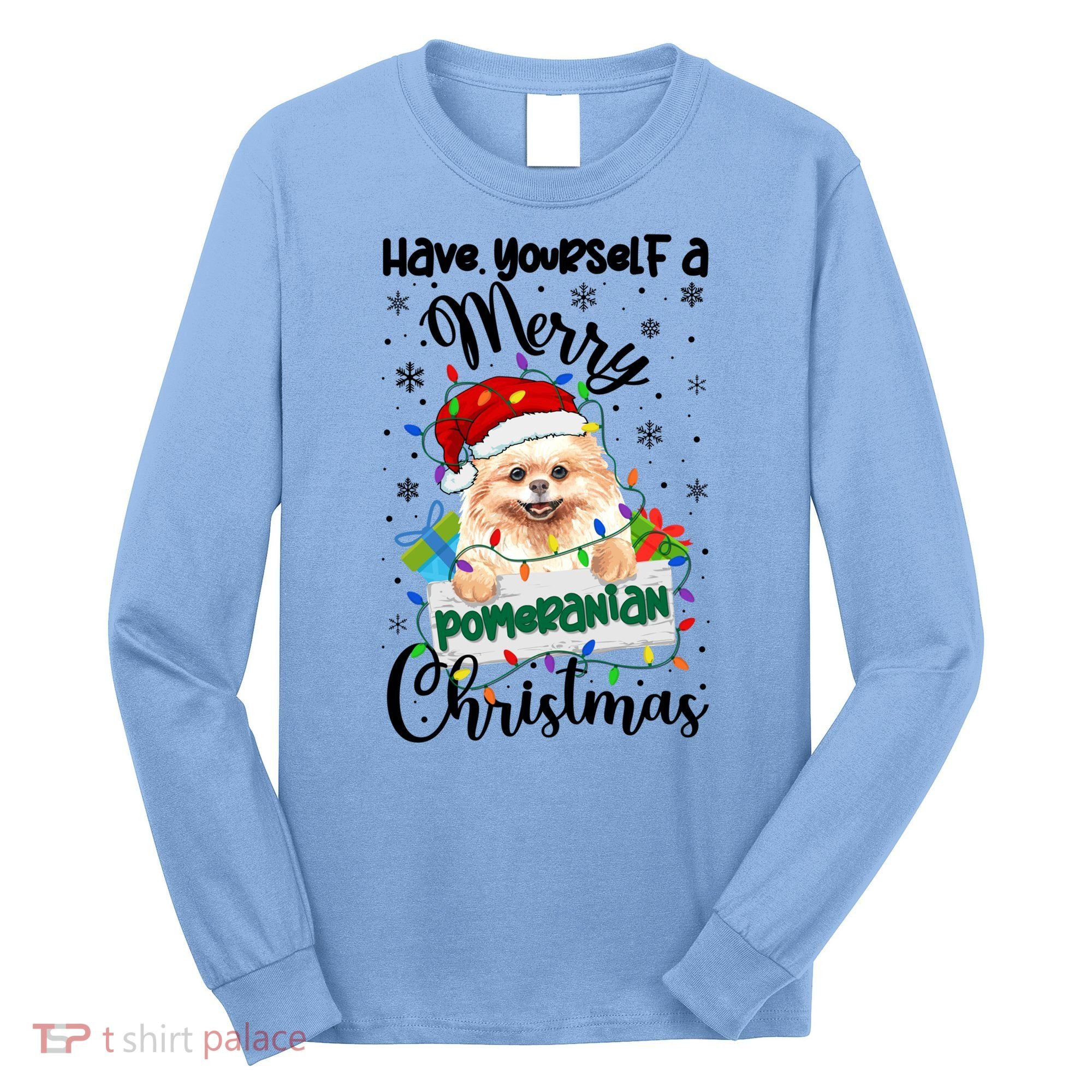 Merry Pomeranian Christmas Pomeranian Xmas Party Meaningful Gift Long Sleeve Shirt