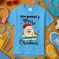 Merry Pomeranian Christmas Pomeranian Xmas Party Meaningful Gift Kids T-Shirt thumb 3
