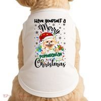 Merry Pomeranian Christmas Pomeranian Xmas Party Meaningful Gift Doggie Tank thumb 0