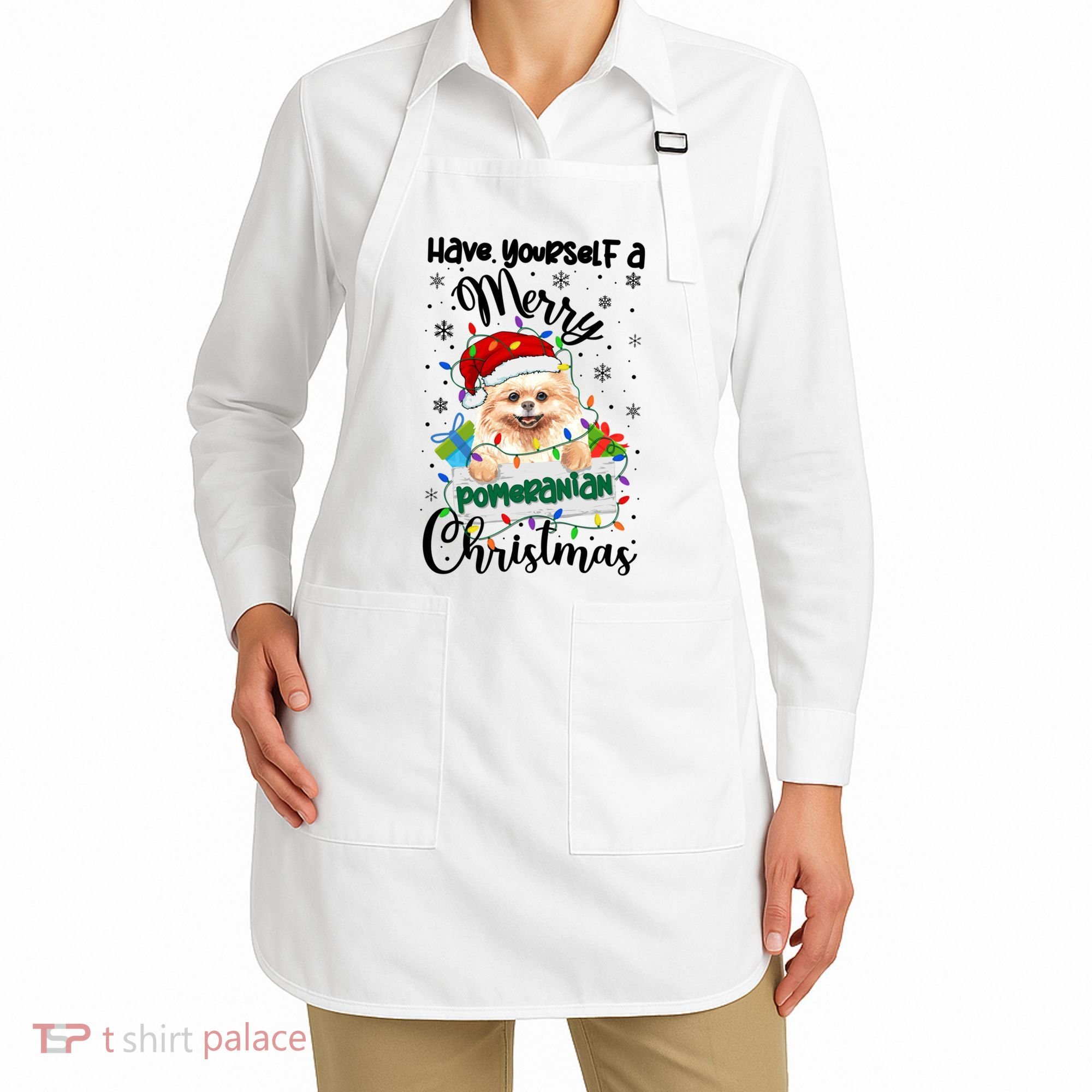 Merry Pomeranian Christmas Pomeranian Xmas Party Meaningful Gift Apron