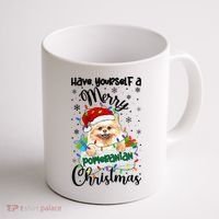 Merry Pomeranian Christmas Pomeranian Xmas Party Meaningful Gift Coffee Mug thumb 1