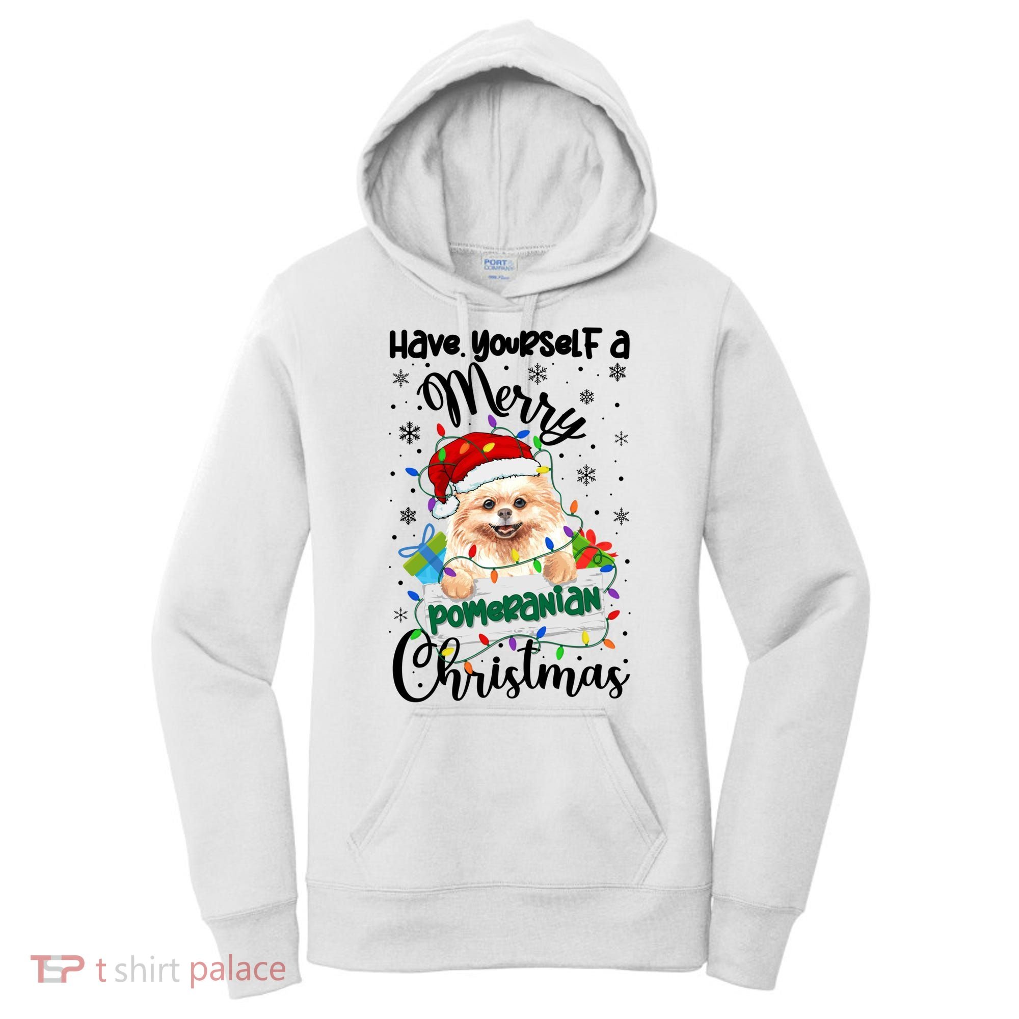 Merry Pomeranian Christmas Pomeranian Xmas Party Meaningful Gift Women's Hoodie