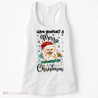 Merry Pomeranian Christmas Pomeranian Xmas Party Meaningful Gift Women's Tank Top thumb 0