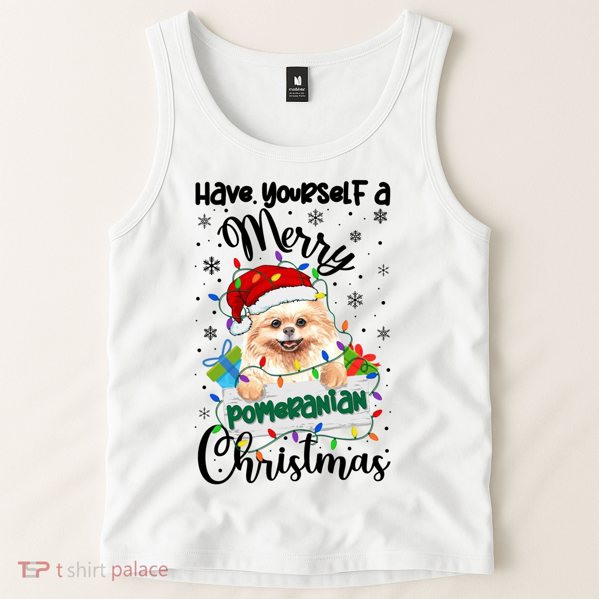 Merry Pomeranian Christmas Pomeranian Xmas Party Meaningful Gift Tank Top