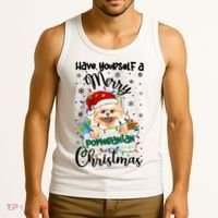 Merry Pomeranian Christmas Pomeranian Xmas Party Meaningful Gift Tank Top thumb 3