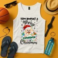 Merry Pomeranian Christmas Pomeranian Xmas Party Meaningful Gift Tank Top thumb 4