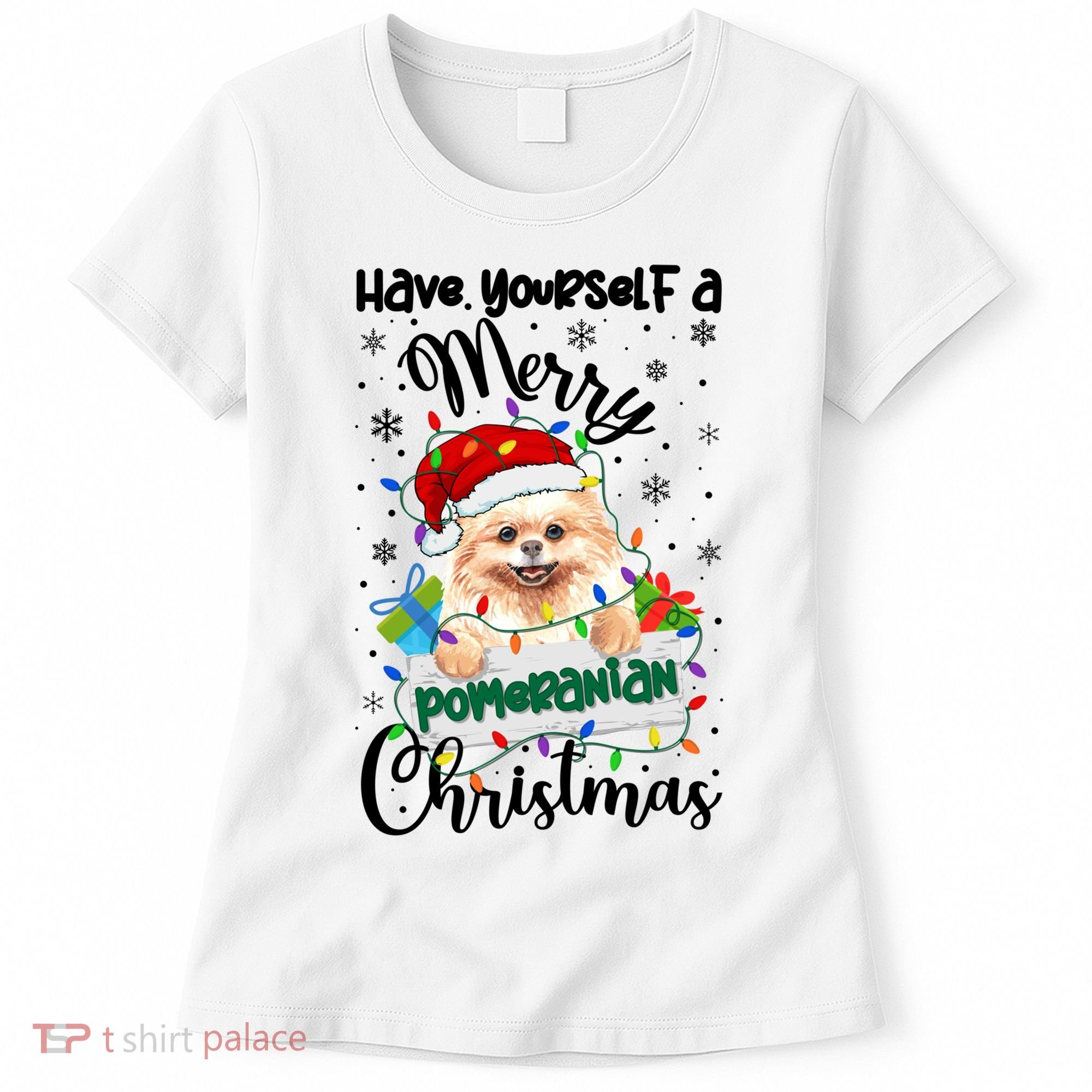 Merry Pomeranian Christmas Pomeranian Xmas Party Meaningful Gift Women's T-Shirt