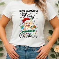 Merry Pomeranian Christmas Pomeranian Xmas Party Meaningful Gift Women's T-Shirt thumb 2
