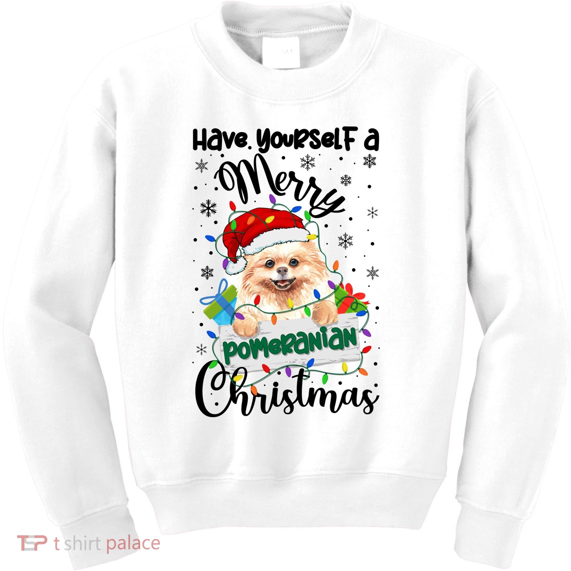 Merry Pomeranian Christmas Pomeranian Xmas Party Meaningful Gift Kids Sweatshirt