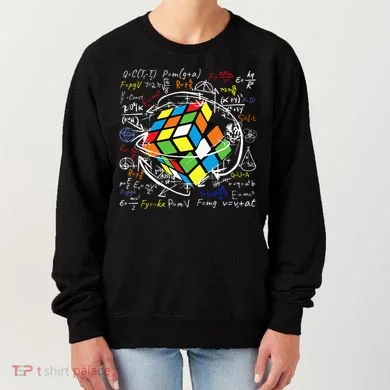 Melting Puzzle Cube Speed Cuber Physics Math Game 80s Retro Women's Sweatshirt