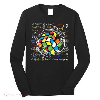 Melting Puzzle Cube Speed Cuber Physics Math Game 80s Retro Long Sleeve Shirt