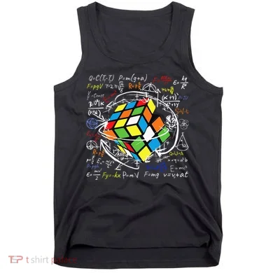 Melting Puzzle Cube Speed Cuber Physics Math Game 80s Retro Tank Top