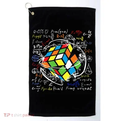 Melting Puzzle Cube Speed Cuber Physics Math Game 80s Retro Golf Towel