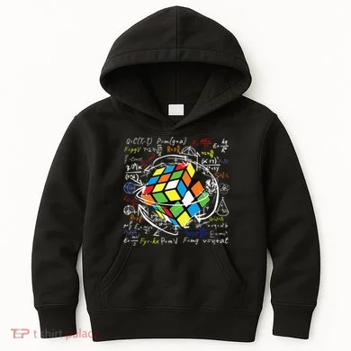 Melting Puzzle Cube Speed Cuber Physics Math Game 80s Retro Kids Hoodie