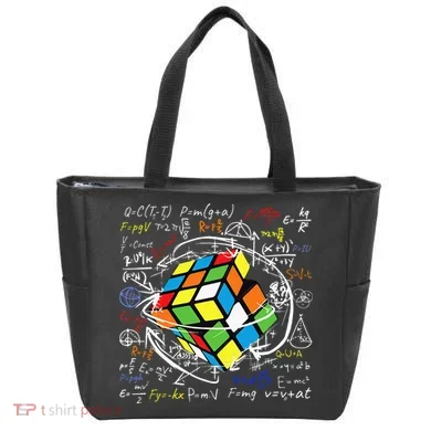 Melting Puzzle Cube Speed Cuber Physics Math Game 80s Retro Tote Bag