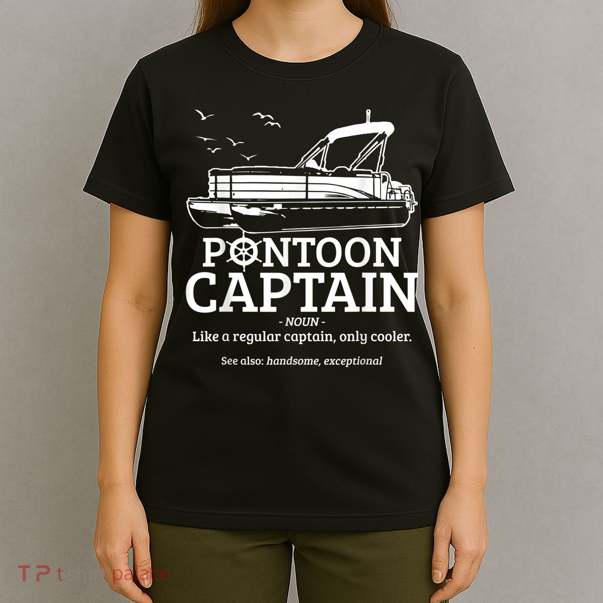Mens Pontoon Captain Definition Funny Pontoon Boat Boating T-Shirt