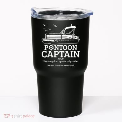 Mens Pontoon Captain Definition Funny Pontoon Boat Boating Tumbler