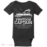 Mens Pontoon Captain Definition Funny Pontoon Boat Boating Baby Bodysuit thumb 0