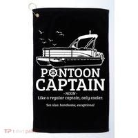 Mens Pontoon Captain Definition Funny Pontoon Boat Boating Golf Towel thumb 0