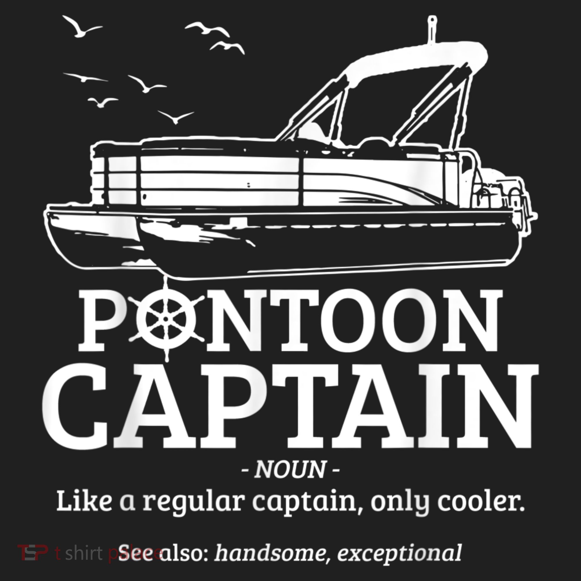 Mens Pontoon Captain Definition Funny Pontoon Boat Boating Golf Towel