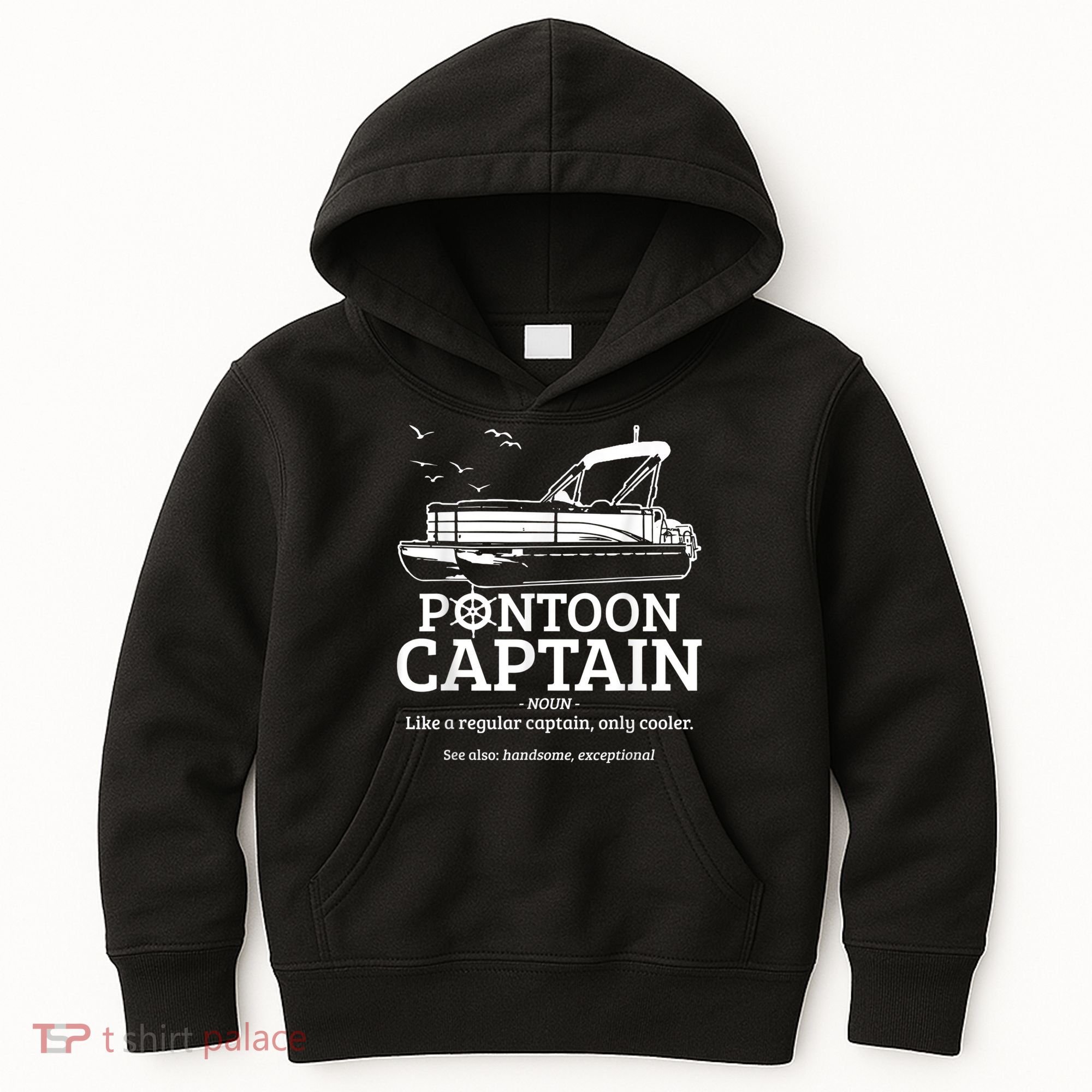 Mens Pontoon Captain Definition Funny Pontoon Boat Boating Kids Hoodie