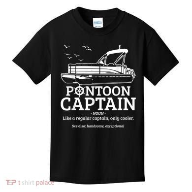 Mens Pontoon Captain Definition Funny Pontoon Boat Boating Kids T-Shirt