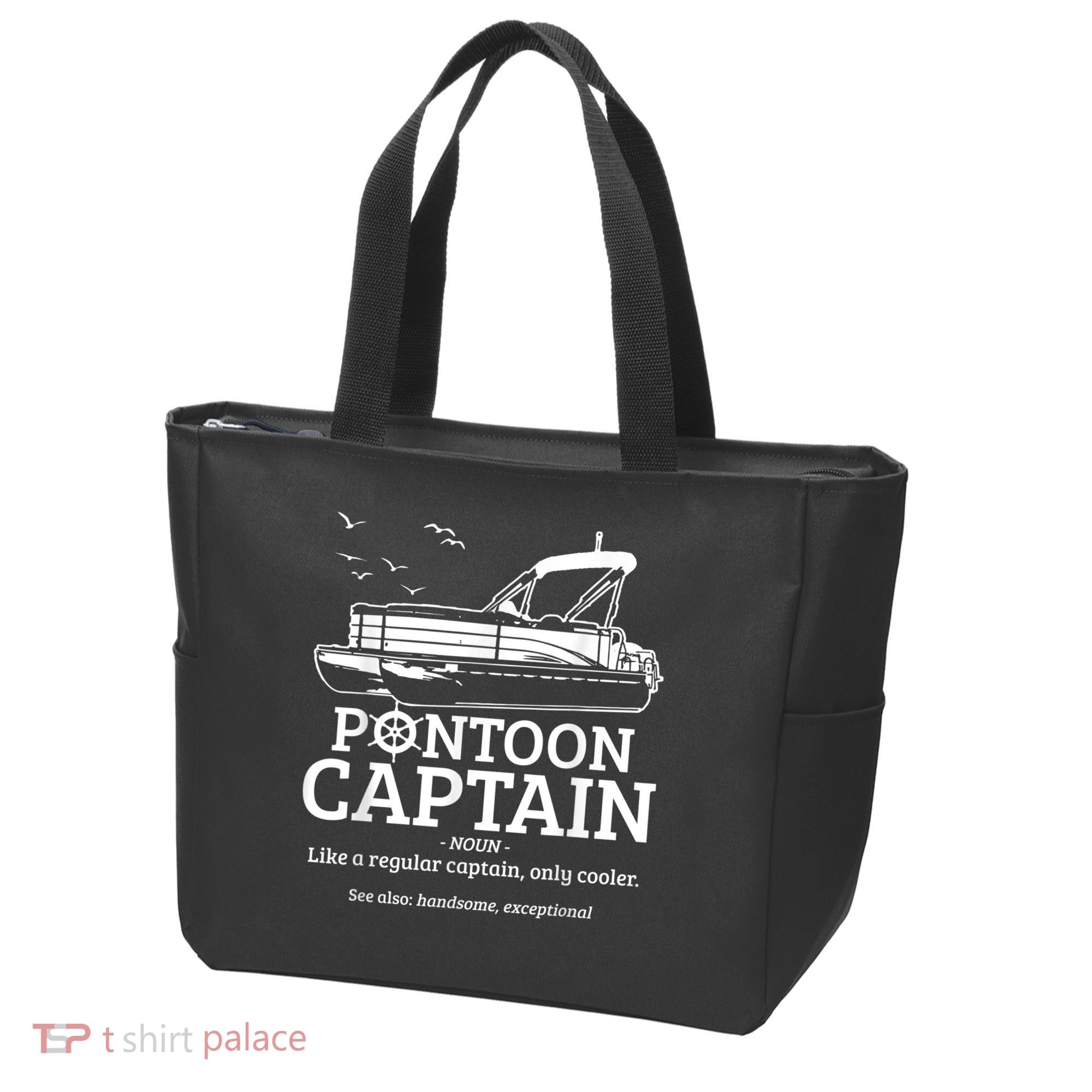 Mens Pontoon Captain Definition Funny Pontoon Boat Boating Tote Bag