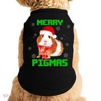 Merry Pigmas Christmas Guinea Pig Santa Hat Light In Snow Great Gift Doggie Tank thumb 0
