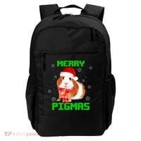 Merry Pigmas Christmas Guinea Pig Santa Hat Light In Snow Great Gift Backpack thumb 0