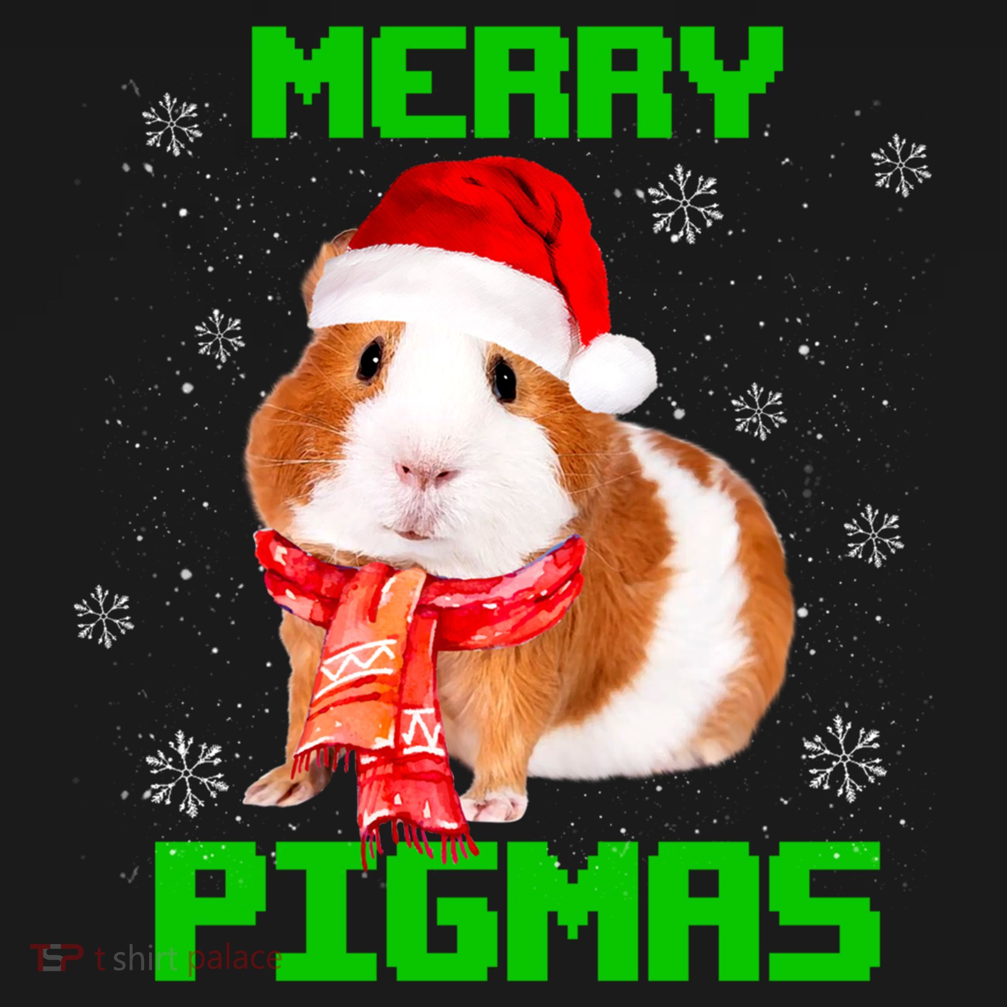Merry Pigmas Christmas Guinea Pig Santa Hat Light In Snow Great Gift Bucket Hat