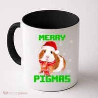 Merry Pigmas Christmas Guinea Pig Santa Hat Light In Snow Great Gift Coffee Mug thumb 0
