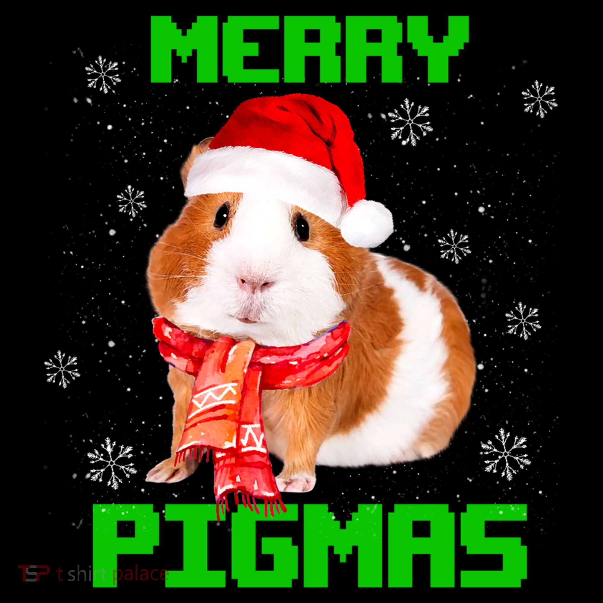 Merry Pigmas Christmas Guinea Pig Santa Hat Light In Snow Great Gift Coffee Mug