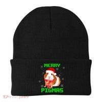 Merry Pigmas Christmas Guinea Pig Santa Hat Light In Snow Great Gift Beanie thumb 0