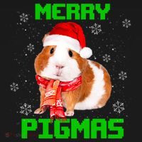 Merry Pigmas Christmas Guinea Pig Santa Hat Light In Snow Great Gift Women's Hoodie thumb 2