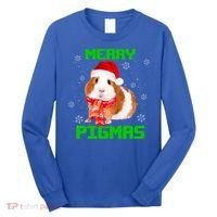 Merry Pigmas Christmas Guinea Pig Santa Hat Light In Snow Great Gift Long Sleeve Shirt thumb 0