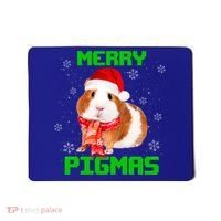 Merry Pigmas Christmas Guinea Pig Santa Hat Light In Snow Great Gift Mousepad thumb 0