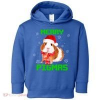 Merry Pigmas Christmas Guinea Pig Santa Hat Light In Snow Great Gift Toddler Hoodie thumb 0