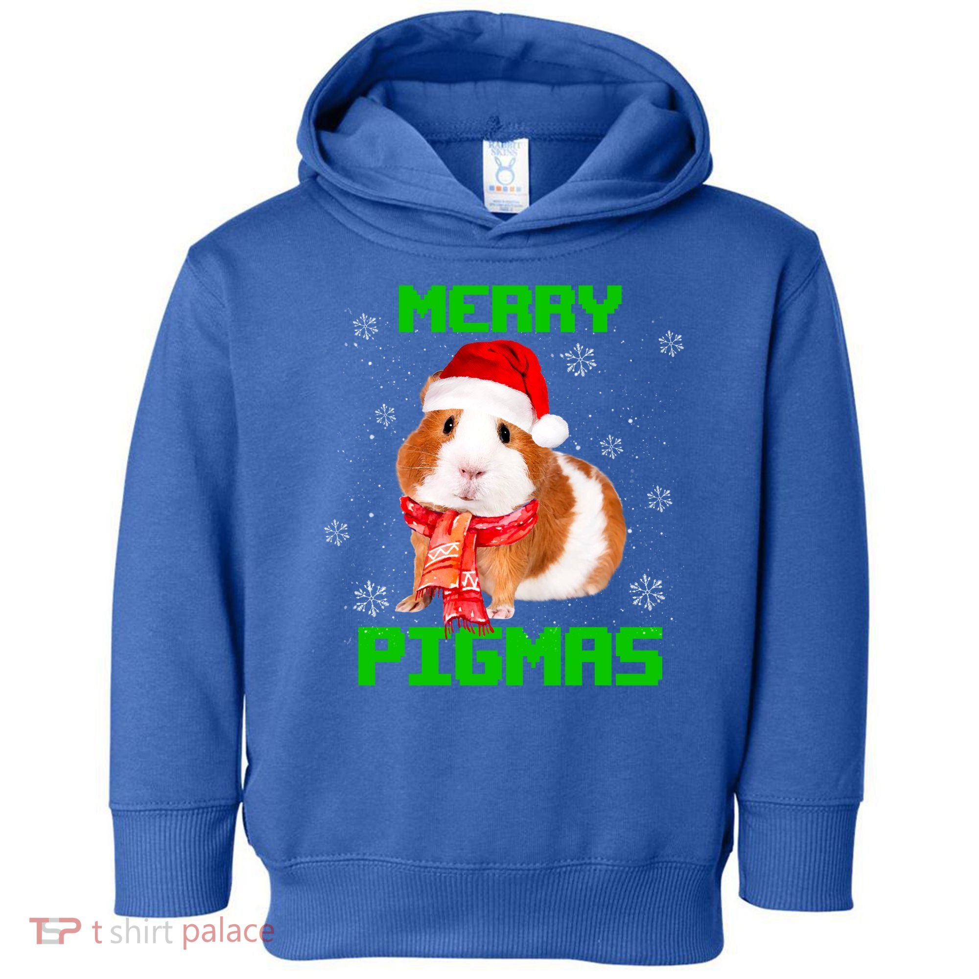 Merry Pigmas Christmas Guinea Pig Santa Hat Light In Snow Great Gift Toddler Hoodie