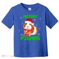 Merry Pigmas Christmas Guinea Pig Santa Hat Light In Snow Great Gift Toddler T-Shirt thumb 0