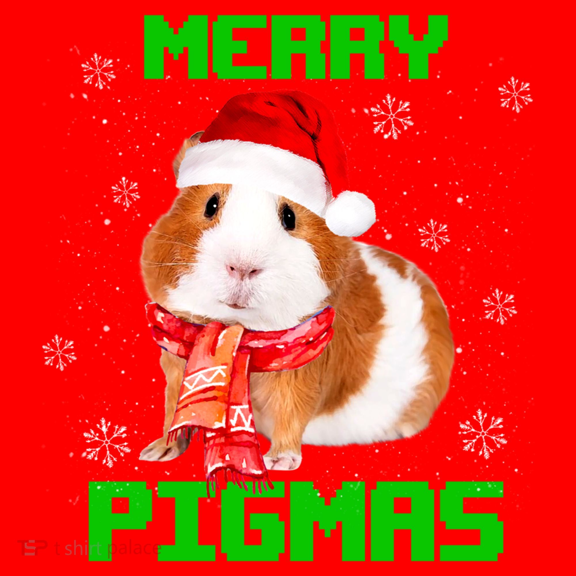 Merry Pigmas Christmas Guinea Pig Santa Hat Light In Snow Great Gift Santa Hat
