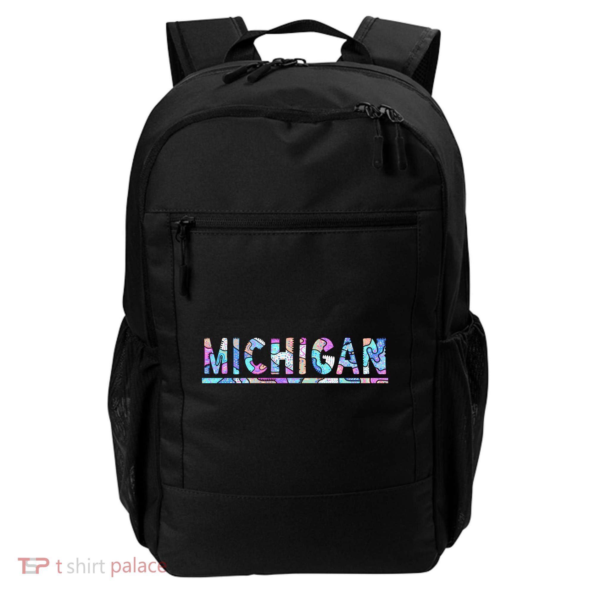 Michigan Patterned Curves Logo Backpack