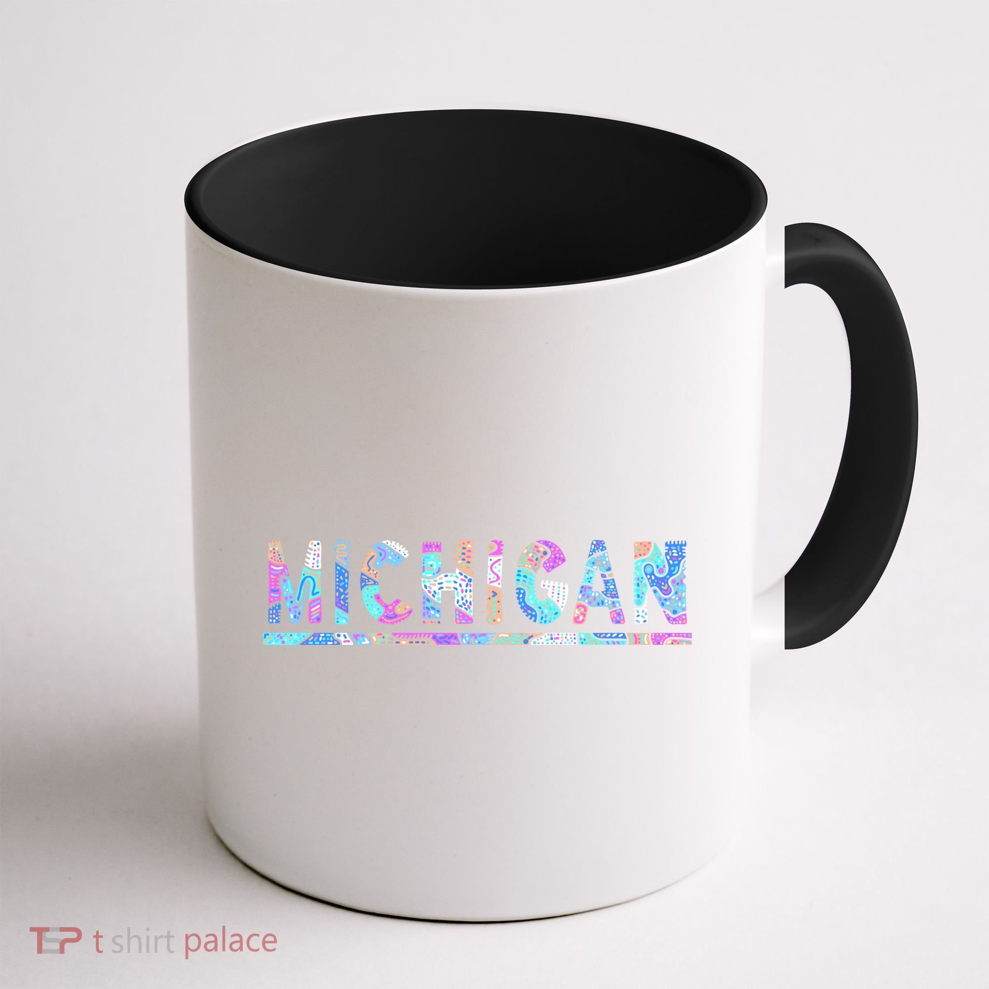 Michigan Patterned Curves Logo Coffee Mug