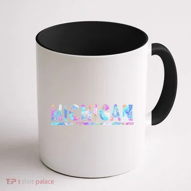 Michigan Patterned Curves Logo Coffee Mug back