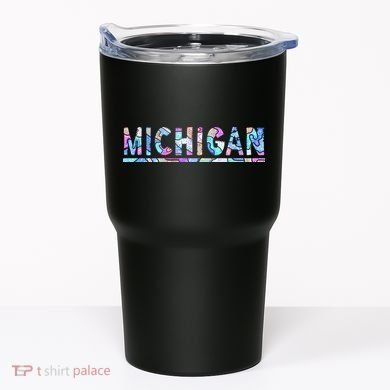 Michigan Patterned Curves Logo Tumbler