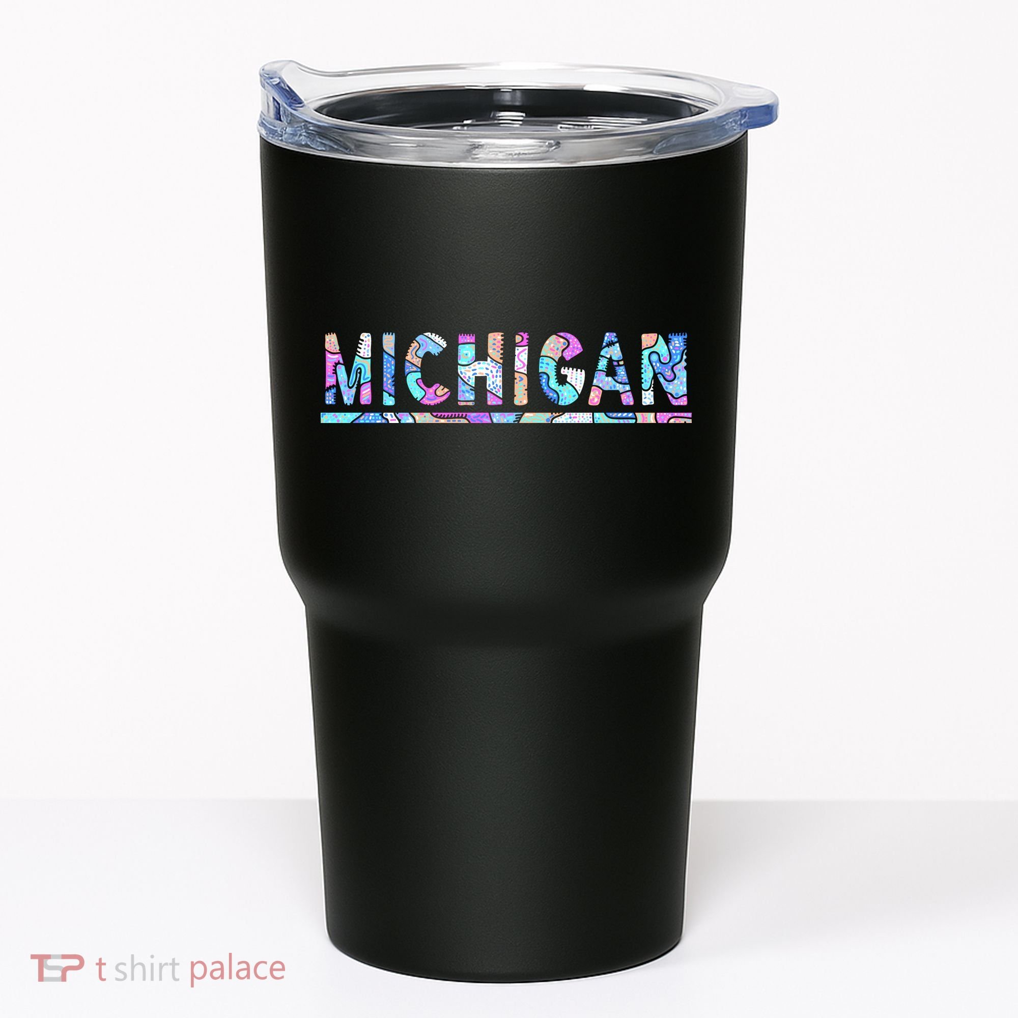 Michigan Patterned Curves Logo Tumbler
