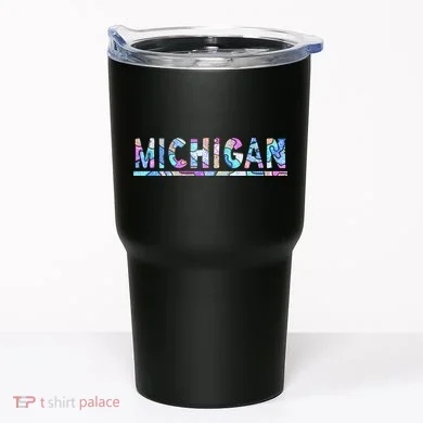 Michigan Patterned Curves Logo Tumbler