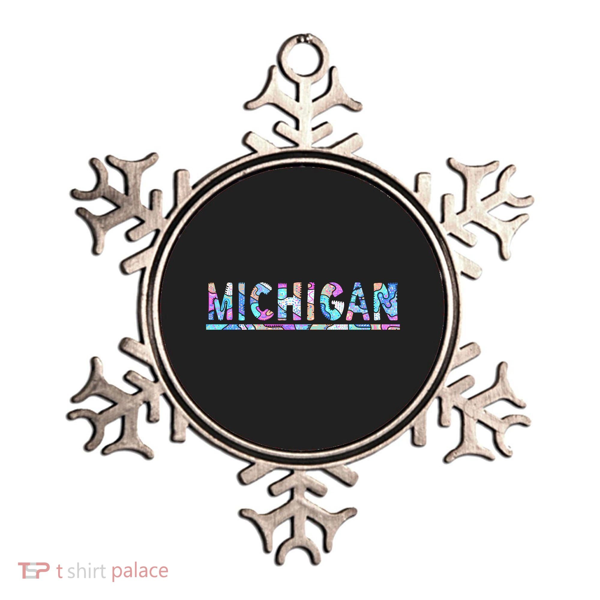 Michigan Patterned Curves Logo Ornament